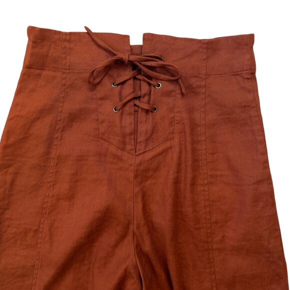 Anthropologie Corset Back Wide Leg Linen Blend Palazzo Pants Women's size XS - Picture 7 of 8